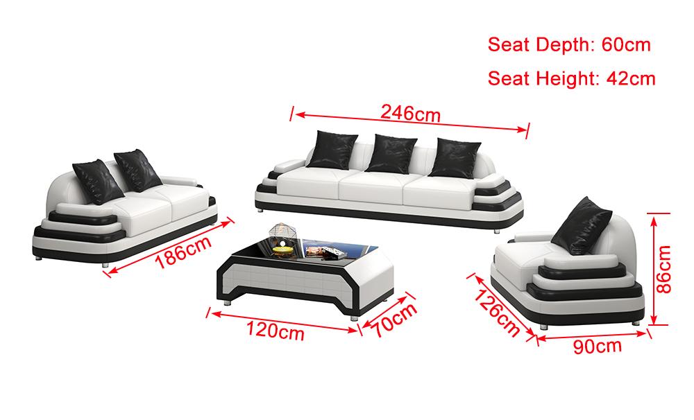 Lillian Modern Leather Sofa Set