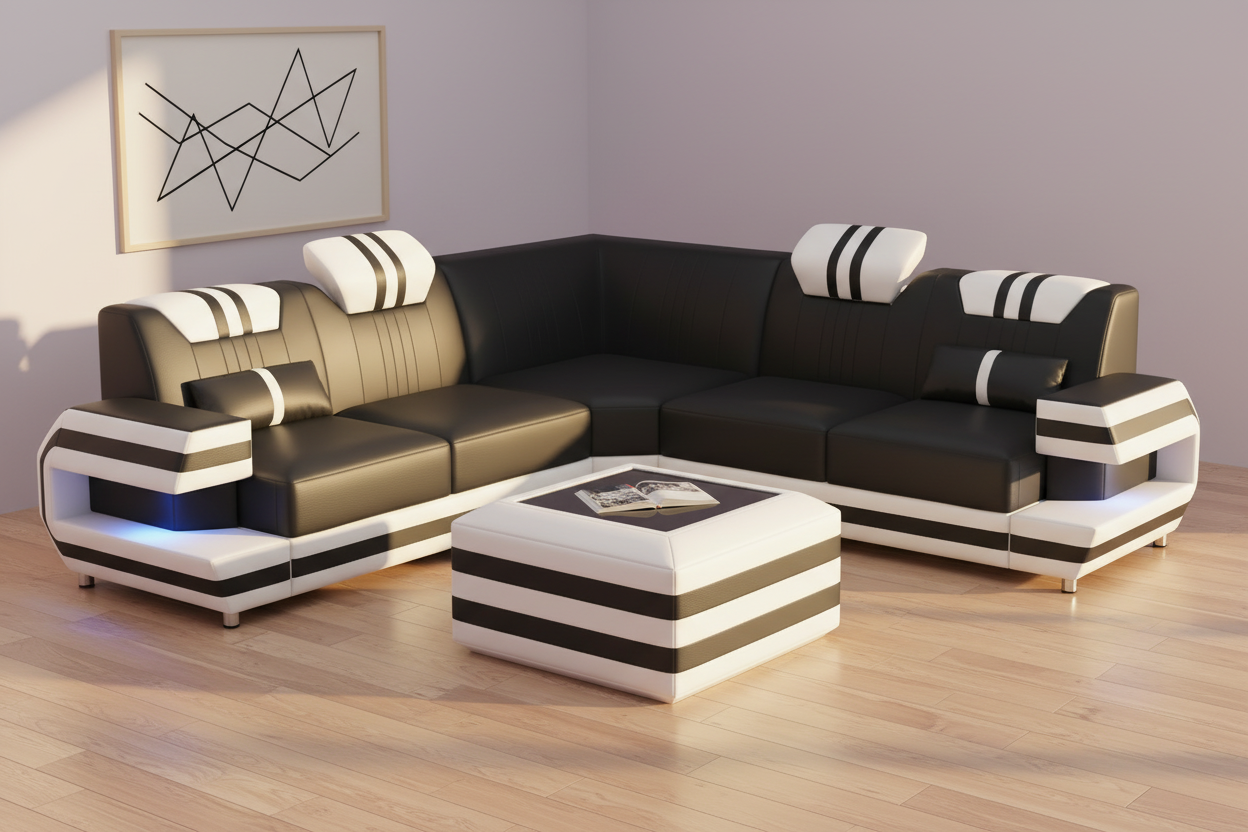 Aura Corner Sectional Gray Cream
