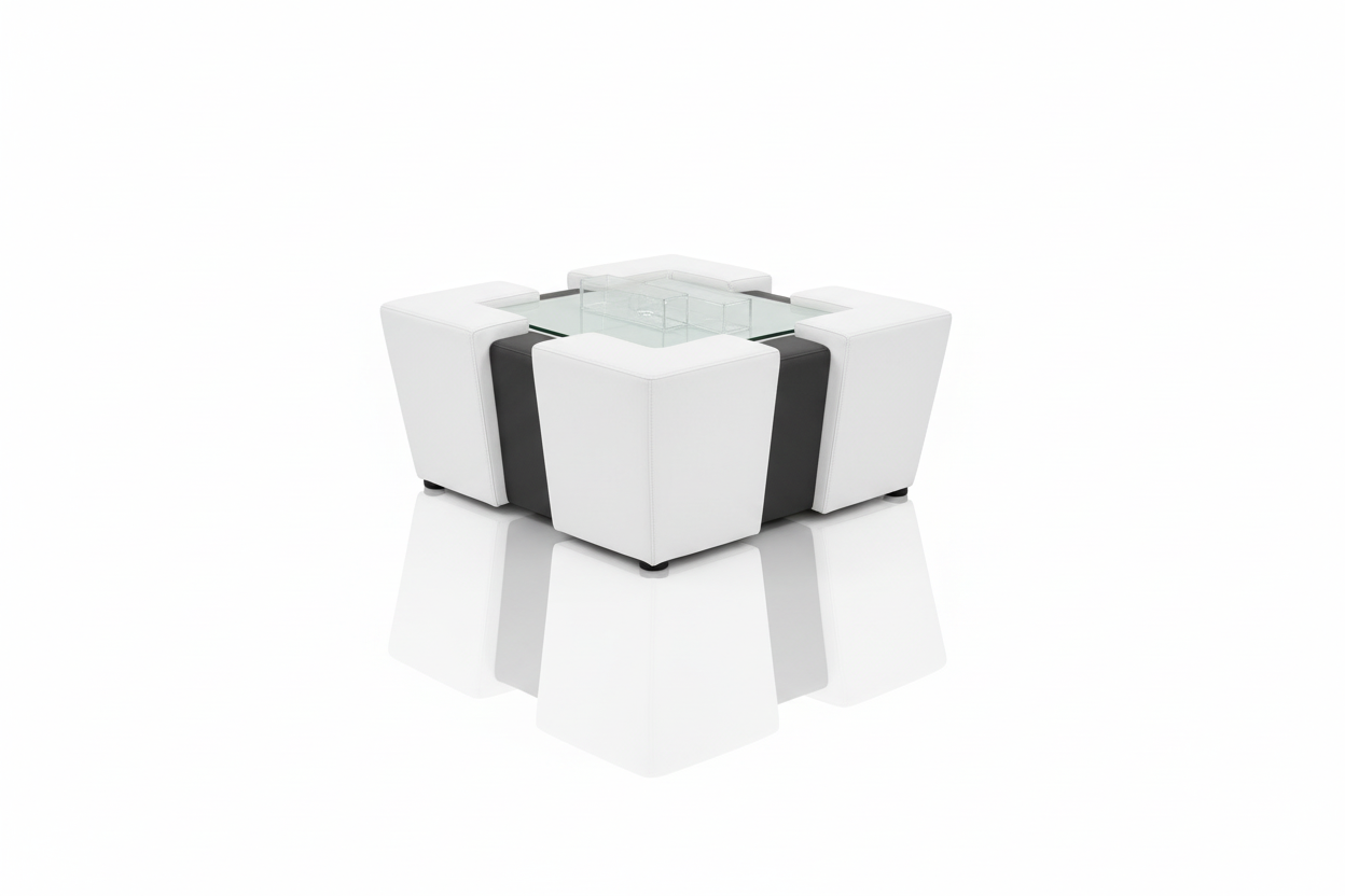 Coffee Table Ottoman - Mirror Reflection