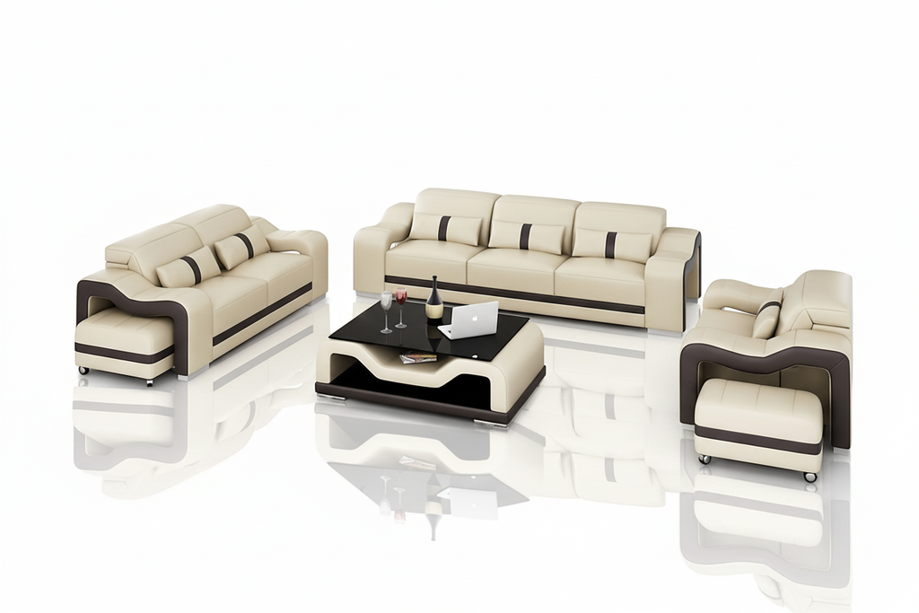 Modia Leather Sofa Set