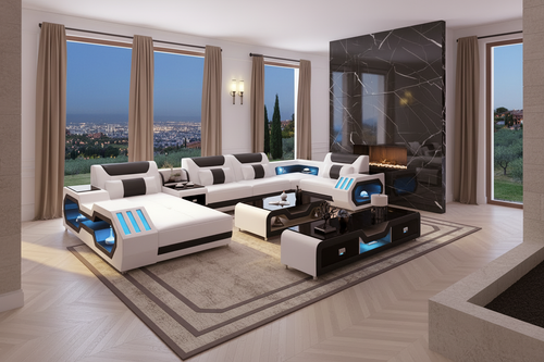Omont Sectional - Luxury Penthouse Scene