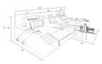 Cosmo Double Chaise U-Shape LED Sectional - Ultimate Lounge Sofa